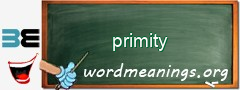 WordMeaning blackboard for primity